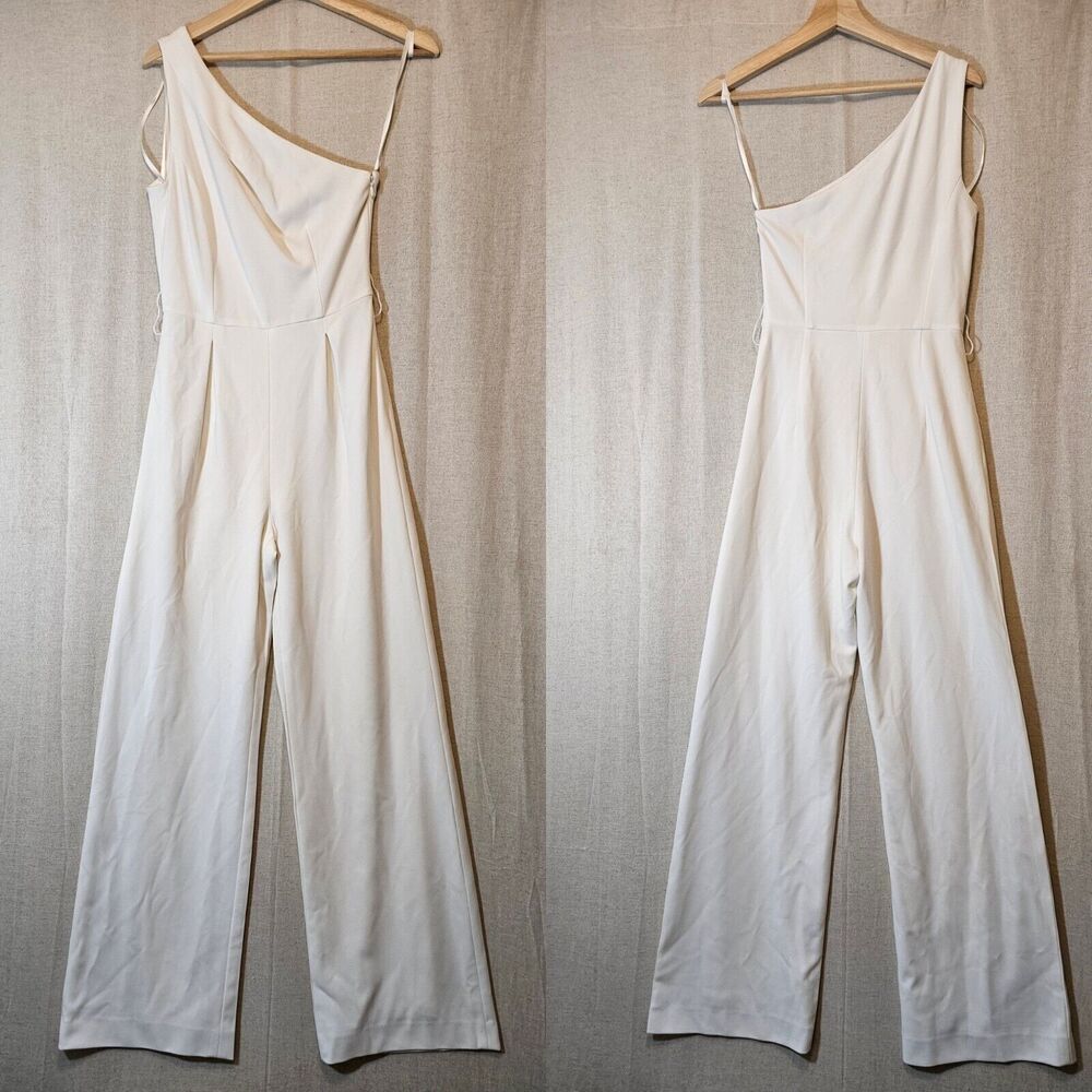 Antonio Melani Women's Semi-formal White Jumpsuit One Shoulder Size 2 *No Belt*